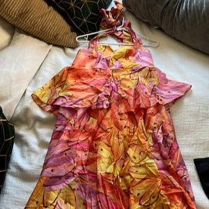 COPY - FARM Rio Pink Ombre Bananas Cross Back Maxi Dress size small